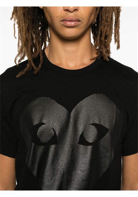 printed t-shirt unisex black COMME DES GARÇONS PLAY | AX-T190-0511